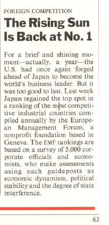Times Magazine (1986) Describing Japanese competition